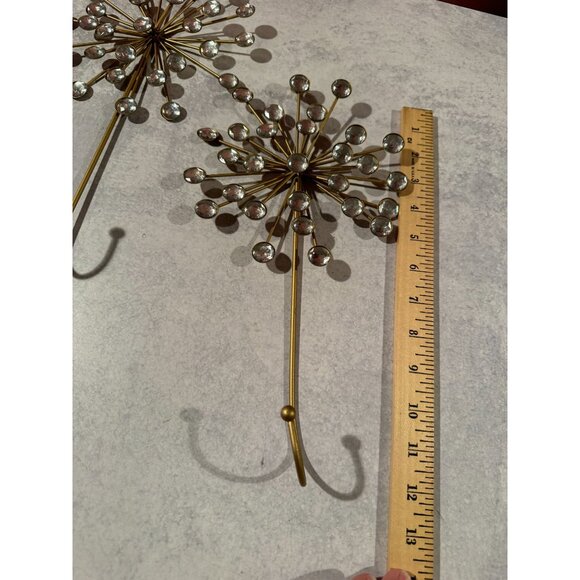 VTG-Style MCM Starburst Crystal‎ Wall Hooks – Set of 2 - Picture 3 of 6